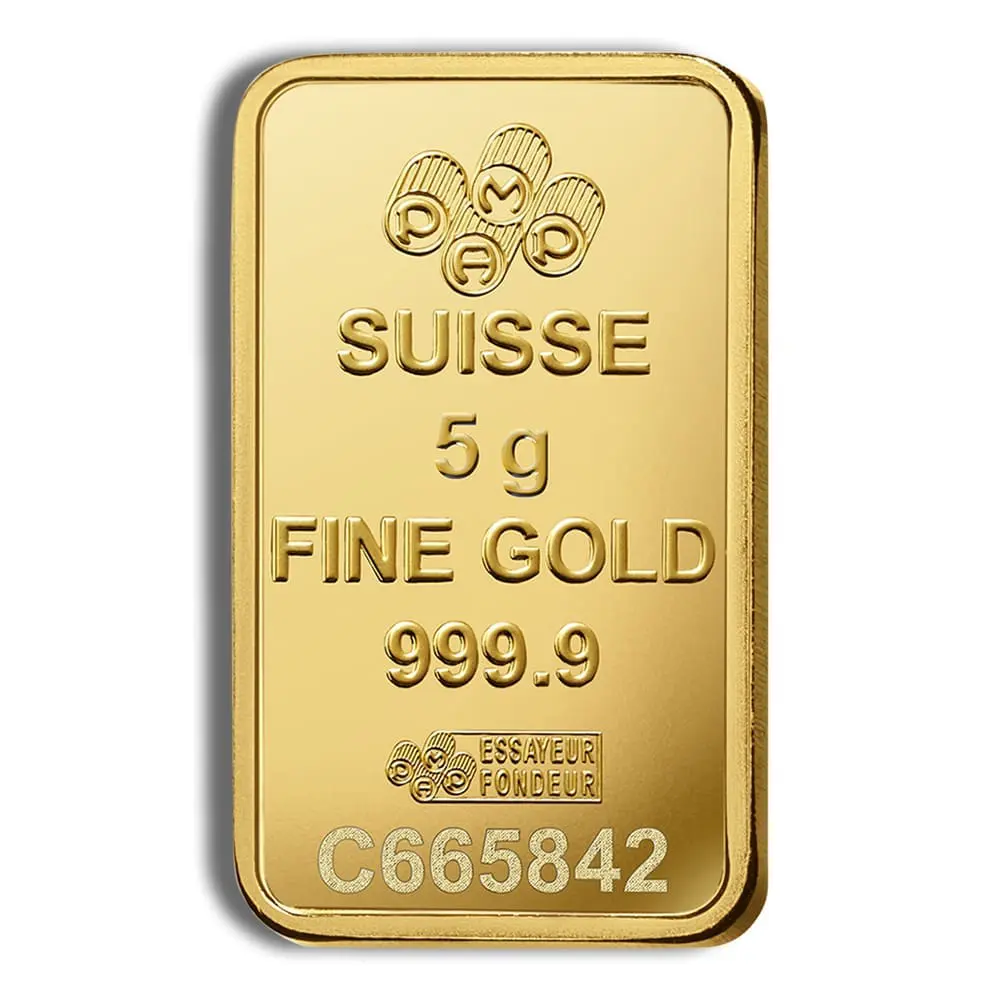 5 gram Gold Bar - PAMP Fortuna (Carded)