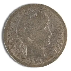 $1 FV 90% Silver Barber Dimes - Avg Circ