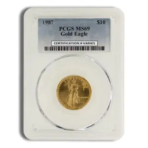 1987 1/4 oz Gold Eagle $10 PCGS MS69