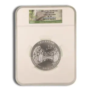 2011-P 5 oz ATB Chickasaw Silver Coin NGC SP70