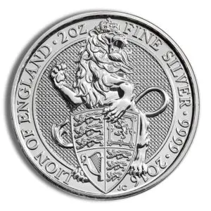2016 2 oz Silver Great Britain Queen's Beasts - Lion