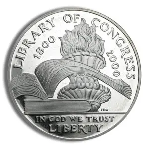2000-P $1 Library of Congress Silver Commem - BU