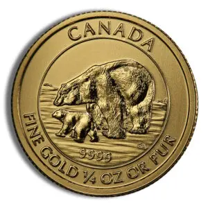 2015 1/4 oz Canadian Polar Bear & Cub Gold Coin