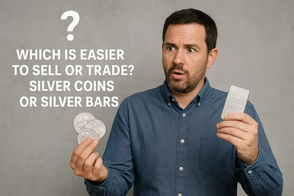 which is easier to sell or trade? Silver coins or Silver bars ?