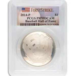 2014-P $1 Baseball Hall Fame Silver Commem - PCGS PF70