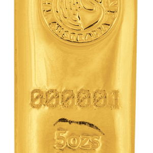 5 oz Gold Bar - Perth Mint (Cast)