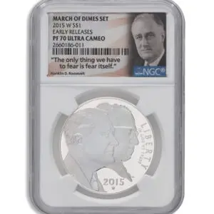 2015-W $1 March of Dimes Silver Commem - NGC PF70