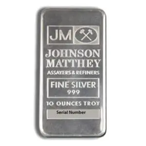10 oz Silver Bar - Johnson Matthey - JM
