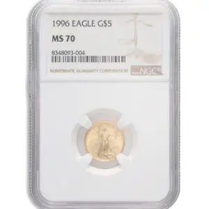 1996 1/10 oz Gold Eagle $5 NGC MS70