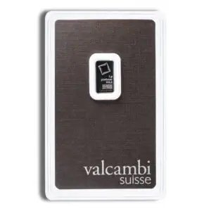 1 gram Platinum Bar - Valcambi (Carded)