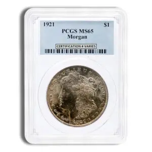 1921 Morgan Dollar - PCGS MS65