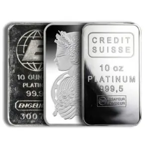 10 oz Platinum Bar - Brand Varies .9995+ (Carded)