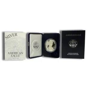 2002-W Proof Silver Eagle with Box & COA