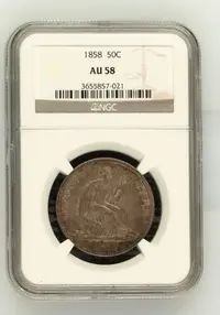 1858 50C AU58 NGC