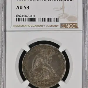 1853 50C AU53 NGC