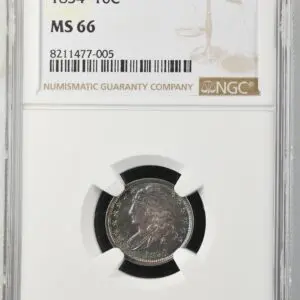 1834 10C MS66 NGC