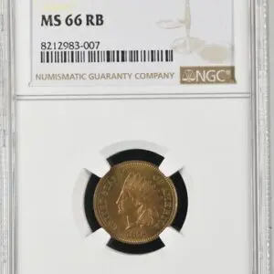 1876 1C MS66RB NGC
