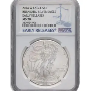 2014-W Burnished Silver Eagle NGC MS70 ER
