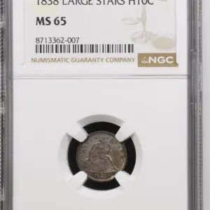 1838 H10C Large Stars MS65 NGC