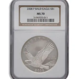 2008-P $1 Bald Eagle Silver Commem - NGC MS70
