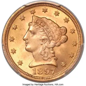 1897 $2.5 MS66 PCGS