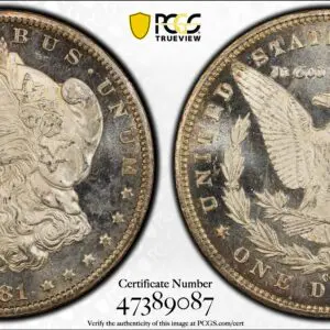 1881-CC $1 MS64DMPL CAC PCGS