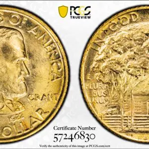 1922 G$1 GRANT NO STAR MS67 CAC PCGS
